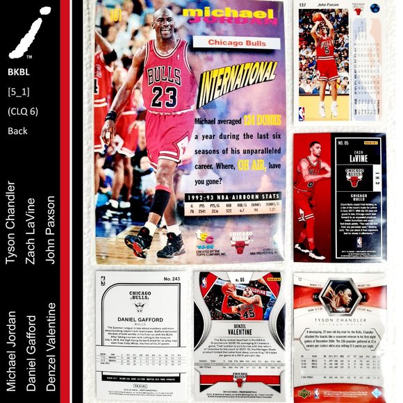 Chicago Bulls 6 Card Lot - BKBL [5_1] - Picture 2 of 14